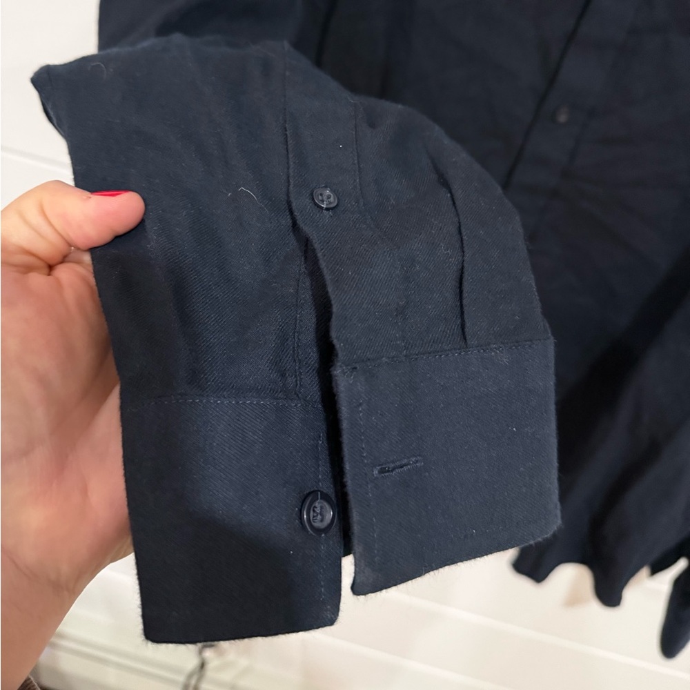 Vince mens navy soft cotton/flannel relaxed fit button down - Picture 3 of 6